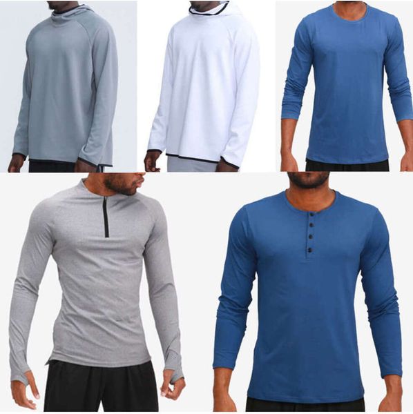 LULU tenue pour hommes sweats à capuche t-shirts yoga à capuche t-shirt lulu Sports Raising Hips Wear collants de fitness élastiques lululemens Fashion Brand Clothes567