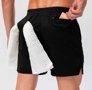 lulu shorts Hommes Yoga Shorts Camo Respirant Gymnases pantalons avec boucle de serviette Lâche décontracté course Court citron
