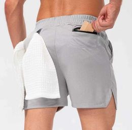 lulu shorts heren yoga shorts heren camos ademende sportschoolbroeken met een handdoek gesp. Casual lopende korte citroen lemens