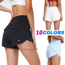 lulu Shorts conjuntos de ropa de yoga Conjuntos de ropa deportiva para mujer Hotty Hot Casual Fitness Yoga Leggings Lady Girl Workout Gym Ropa interior para correr con bolsillo con cremallera en theg