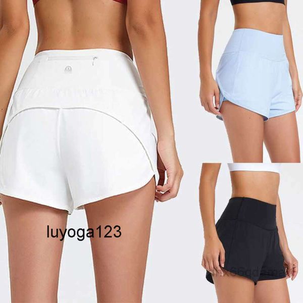 lulu Shorts tenue de yoga ensembles femmes Sport Hotty chaud décontracté Fitness Yoga Leggings Lady fille entraînement sous-vêtements de gymnastique en cours d'exécution avec poche zippée sur le dos CHORH