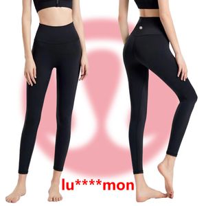 lulu Uitlijningslegging voor dames Naadloze hoge taille Stretch Vormgevende broek Workout Push-up legging Dans Fitnessbroek Uitlopende citroen