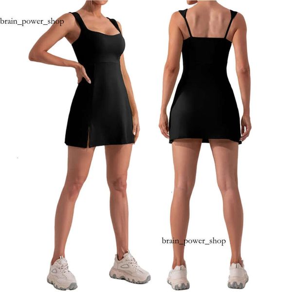 Luluemmon Lemon Designer de haute qualité Luxury Fashion Femmes Yoga Tennis Robes Sans manches Souppeur Summer Golf robe de golf sport Gym activewear 703