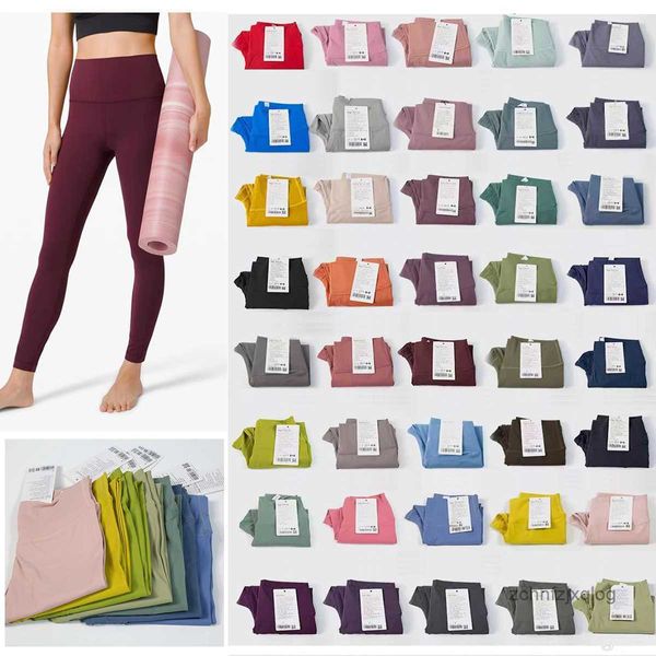 Luluemon Active Pants Printemps Femmes Lulu Citrons Align Femmes Leggings Shorts Débardeur Biker Soutien-Gorge Top Lululemens Yoga Tenue Genou Longueur Gym Haute Qualité