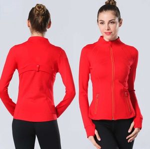 luluemons Yoga lu lu Define Veste Femmes Solide Sport Respirant Manteau Manches Longues Poches Chemise De Gym Hauts D'entraînement Tenue De Course Sportwear Geclothes aaa