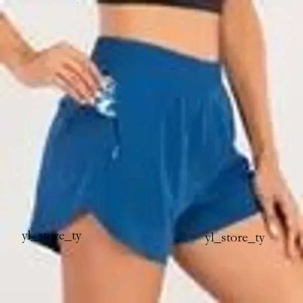 Lululemems Leggings para mujeres pantalones cortos Fit Pocket Pocket High Rise Dry Lulus Train Short Loose Style Gym 4478 7244 4798
