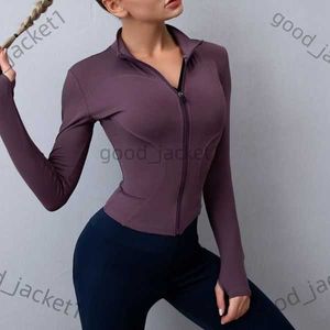 lululemen Survêtements Ensembles actifs Tenue de yoga Vestes de sport Femmes Chemises de sport Coupe ajustée Manteau de fitness à manches longues Hauts avec trous pour les pouces Gym Lululemens 4 XX9E