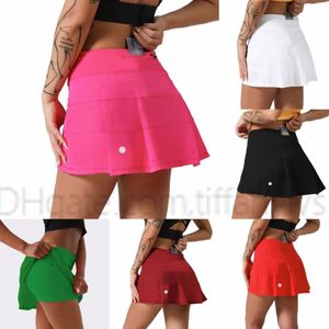 lululemen dames L-07 geplooide tennisrok Lemens dames gymkleding sportshorts dames hardlopen fitness dans yoga ondergoed strand biker golfrokken hoge kwaliteit