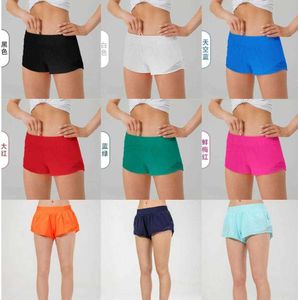 lululemenly vrouwen Zomer Yoga Hotty Hot Shorts Ademend Sneldrogend Sportondergoed Dames Pocket Running Fitnessbroek Prinses Klassiek ontwerp 8115ess