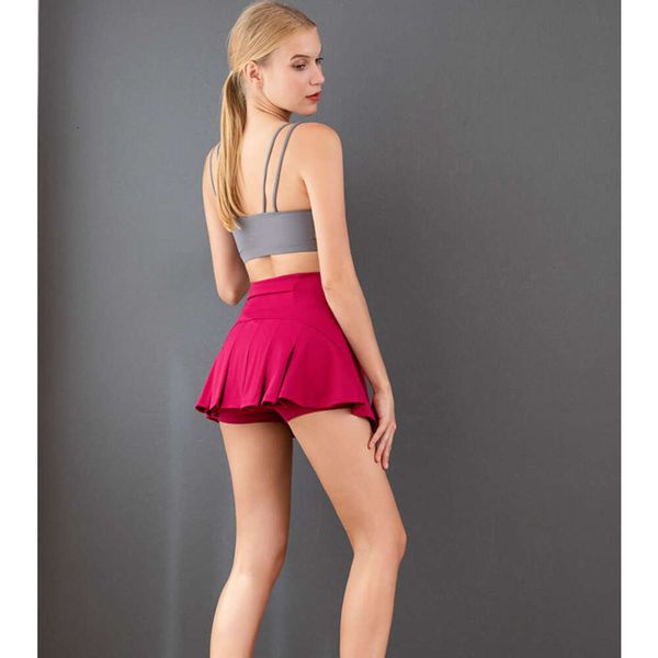 Lululemenly Jupes de tennis plissées pour femmes, jupe de yoga, vêtements de sport pour femmes, lululy, pantalons de golf, shorts de sport, poche arrière à la taille, fermeture éclair