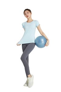 2023 Nouvelles chemises Costume de yoga d'origine Suisse courte à manches courtes pour femmes t-shirts t-shirts respirés