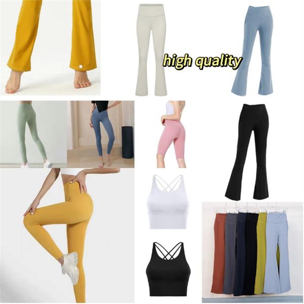 Lululemens Mujeres Nuevo estilo No 1 Flare Leggings Fitness Yoga Pantalones Deportes Yoga pantalones casuales lululemen mujer lino pantalón yoga High316r