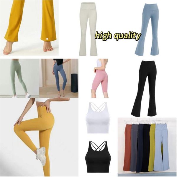 Lululemens Mujeres Nuevo estilo No 1 Flare Leggings Fitness Yoga Pantalones Deportes Yoga pantalones casuales lululemen mujer lino pantalón yoga High261h