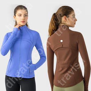 Lululemens Tenue de yoga pour femme - Veste de sport Lulus - Col montant - Demi-fermeture éclair - Manches longues - Chemise de yoga serrée - Manteau athlétique pour le pouce