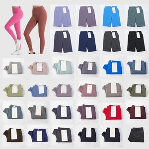 Lululemens Damesleggings Designer Dames Yoga Scuba Shorts Bijgesneden outfits Dame Sportbroek Oefening Fiess Wear Hardlopen Gym Slim Fit Broek uitlijnen