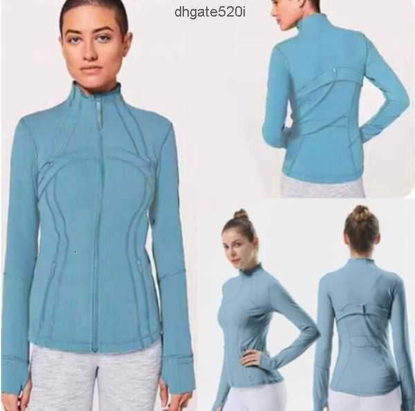 Lululemens Yogas Chaqueta Mujeres Trajes de yoga Definir entrenamiento Abrigo deportivo Chaquetas de fitness Ropa deportiva de secado rápido Top Sudadera con cremallera sólidapehu