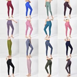 lululements Dames yoga-outfit Hoge taille Heupen Gym Wear-leggings Elastische fitness Dame Outdoor Sport