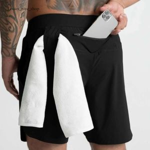 Lululemo Shorts Men Lulumen Yoga Sports Shorts Outdoor Fitness Quick Dry Mens Shorts Solid Color Casual Running Quarter Pant
