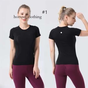 Lululemo Womens Yoga tenue tshirts shirts theswear vêtements extérieurs gymnase adulte décontracté coulant à manches courtes tops respirant 6759