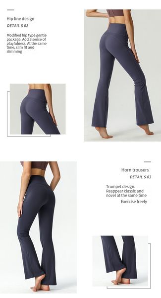 lululs Lemon Gym Shark Leggings Vêtements de Sport Micro Pantalon Requin évasé Leggings Pantalon de Yoga Mince Femmes Taille Haute Pantalon Jambe Large Gym Sports Pantalon évasé Danse lulumelon