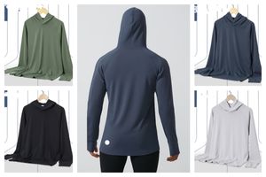 lululu Automne nouveau sweat à capuche pour hommes en cours d'exécution vêtements de sport respirant T-shirt décontracté à manches longues de haute qualité lululemenslu