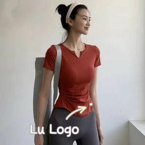 lulululu Designer Yogakleding Dames Sneldrogend afslankende V-Lead Running Step fitnesstop Pilates badmintonkleding echte hoge kwaliteit