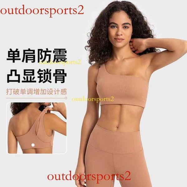 lulululuyoga-sous-vêtements de sport personnalisés à sangle unique goutte d'eau sexy beauté dos soutien-gorge de fitness Yoga résistant aux chocs