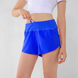 lululy speed up Femmes Luluemon Yoga Shorts taille haute Gym Fitness entraînement collants Sport pantalons courts mode séchage rapide solide pantalon lululemenly
