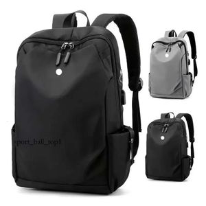 Lulumelon Sac à dos pour homme, sac de yoga, ordinateur portable, voyage en plein air, sac de sport étanche, sac de voyage pour femme, adolescent, noir et gris Lulumeon Lulu Ll 759