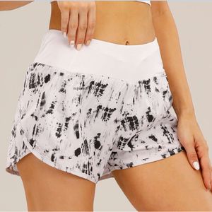 Lulumon Shorts estivaux imprimés pour les femmes anti-monnaie mince mince séchage de sports décontractés Running Fitness shorts yoga