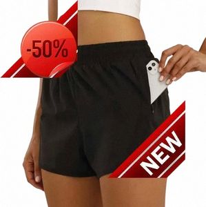 Lulus Marca para mujer Trajes de yoga Pantalones cortos de cintura alta Ejercicio Pantalones cortos Ropa deportiva Chicas Corriendo Pantalones elásticos para adultos SpoESSh 29HZ #