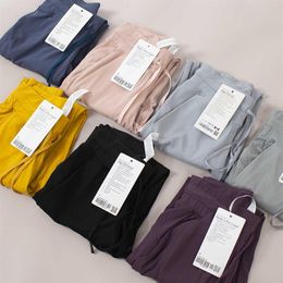 Lulus Damen-Jogginghose mit lockerer Tasche und weitem Bein, schnell trocknend, atmungsaktiv, Jogging, Kordelzug, Yoga, hohe Taille, nackte Laufhose304y