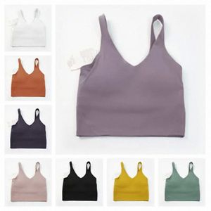 lulus dames sportbeha sexy tanktop strak yogavest met borstkussen geen boterachtige zachte atletische fitnesskleding aangepast logo 2023 heet verkoop lulus lemon e15A #