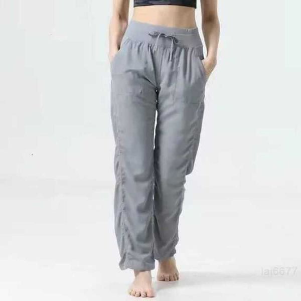 Lulus Yoga Outfits Suit 2022 New Dance Studio Women's Mid Rise Pants Casual Slim et Versatile Business Loudspeaker Wide Leg Daypqp