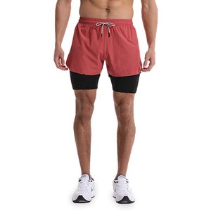 Luluwomen met logo Sneldrogende gevoerde shorts Heren zomer dunne fitness hardlooptraining driepunts sportbroek