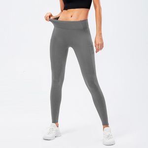 Luluwomen Yoga Align Pants Plus Velvet con bolsillos Leggings de cintura alta mujeres deportes Running entrenamiento Fitness Pantalones
