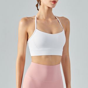 Luluwomen Yoga T-back jarretelbeha Schokbestendig sportondergoed