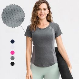 luluwomens T-shirt à manches courtes pour femme en tricot à séchage rapide et respirant pour course à pied, entraînement, yoga, haut actif pour femme et fille