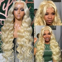 Lumiere Front Body Wave 250% densité 13x4 HD Wig blonde en dentelle transparente 12a nœuds décolorés 613 Wigles sans glue cheveux humains pré-cueillis 28 pouces