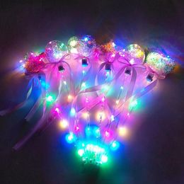 Bâton luminescent lumineux boule magique enfants jouets baguette lueur balle jouet bâton Led en caoutchouc pour anniversaire princesse Halloween enfant cadeau252f