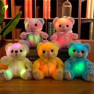 Lumineux 22 cm Créatif LED LED coloré en peluche incorpore ours en peluche en peluche Cadeau de Noël pour gamin 231222