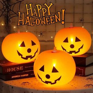 Lumineux 5pc / sac Toy Floor LED Halloween Party atmosphère Pumpkin Lantern Ballon décoratif