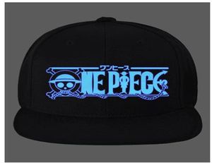 Lichtgevende Anime Een stuk MonkeyLuffy Baseball Cap Voor Mannen Vrouwen Verstelbare Hiphop Snapback Ha6326231