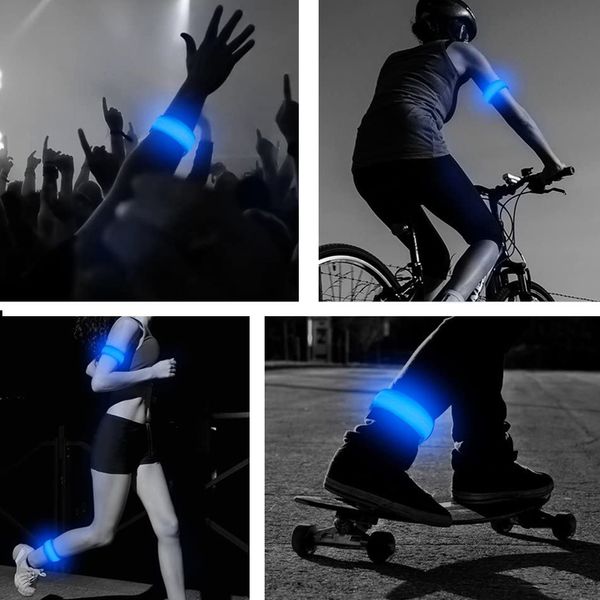 Banda de brazo luminoso 7 Pulsera LED LED Madena ciclista Ciclismo de luz de brazalete de corredor Fuera de muñeca de advertencia al aire libre Franja reflectante