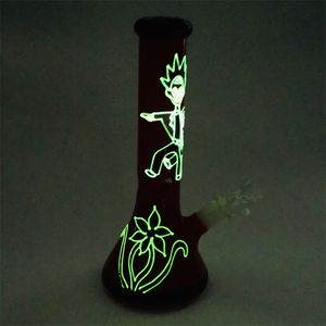 Luminous Beker Bong Hookahs Glas Water Bongs Kleurrijke Pijpen Hoofddienst Mini Pijp DAB Rigs Kleine Bubbler Beker Recycle Oil Rig