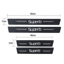 Don de voiture lumineuse Sill Anti Kick Stickers Scuff Scratch Scratch Imperproof Film For Skoda Superb Logo Fabia Kodiaq Ruban de bande de seuil