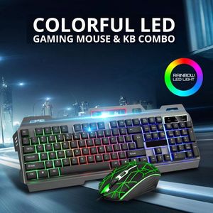 Clavier d'ordinateur lumineux et combinaison de souris jeu USB Game câblé Backlight Mechanical Feel Clavier