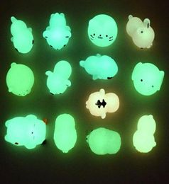 Lichtgevende schattige Mochi kat knijpplezier kinderen Kawaii speelgoed Squishy zachte stressverlichter langzaam stijgende antistress Fidget Reliver 05518182854