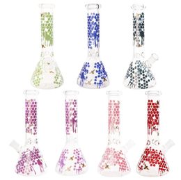 Lichinige sticker waterpoelige bekersglas dikke bong 9,85 inch waterpijp diverse kleuren mini bongs dab rig