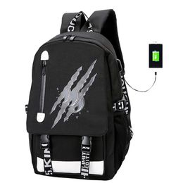 Sac d'école de conception lumineuse pour garçons USB Charge High School Collage Adolescent Sac à dos Grand Mochila avec serrure antivol LJ201225